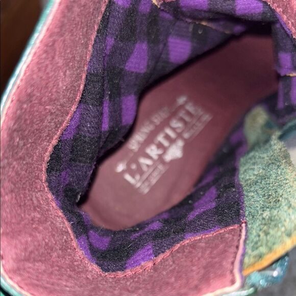 L’ARTISTE Stylish Teal and Black Ankle Boots - Picture 10 of 12